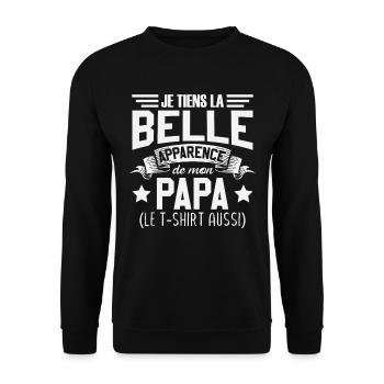 Je Tiens La Belle Apparence De Mon Papa - Sweat-shirt Unisexe - noir - Devant - Alina (178cm) & Michal (187cm)