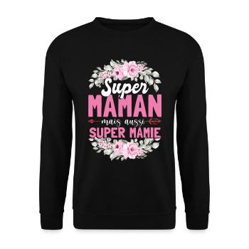 Mamie Amusant Fête Des Mères - Sweat-shirt Unisexe - noir - Devant - Alina (178cm) & Michal (187cm)