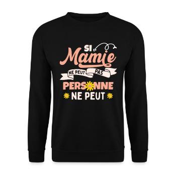 Drôle De Mamie | Fête Des Mères | Maman | Mamie - Sweat-shirt Unisexe - noir - Devant - Alina (178cm) & Michal (187cm)