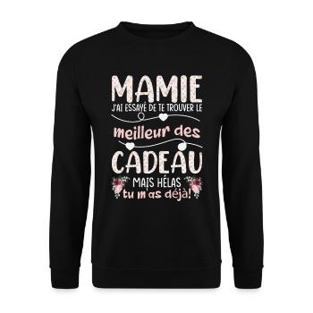 Mamie Fête Des Mères Cadeau Grand-Mère Mamie - Sweat-shirt Unisexe - noir - Devant - Alina (178cm) & Michal (187cm)