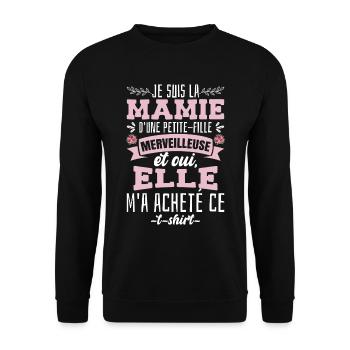 Je Suis La Mamie D'Une Petite-Fille - Sweat-shirt Unisexe - noir - Devant - Alina (178cm) & Michal (187cm)