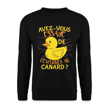 Canard Humour Drole - Sweat-shirt Unisexe - noir - Devant - Alina (178cm) & Michal (187cm)