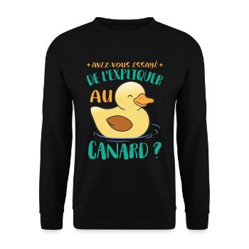 Canard Humour - Sweat-shirt Unisexe - noir - Devant - Alina (178cm) & Michal (187cm)