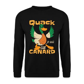 Je Suis Un Canard - Sweat-shirt Unisexe - noir - Devant - Alina (178cm) & Michal (187cm)