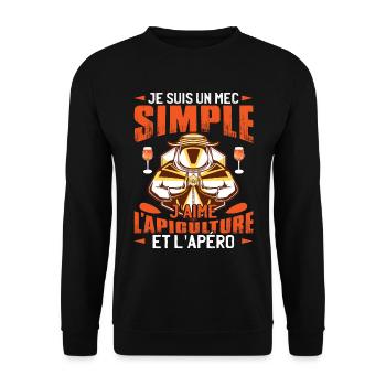J'Aime Apiculture Et L'Apéro - Sweat-shirt Unisexe - noir - Devant - Alina (178cm) & Michal (187cm)