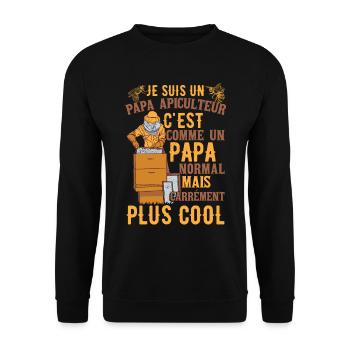 Papa Apiculteur Apiculture - Sweat-shirt Unisexe - noir - Devant - Alina (178cm) & Michal (187cm)