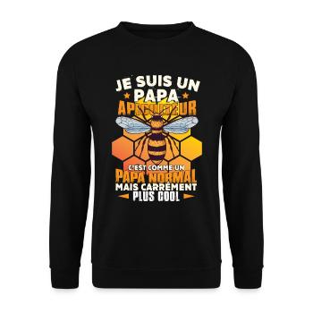 Papa Apiculteur Apiculture - Sweat-shirt Unisexe - noir - Devant - Alina (178cm) & Michal (187cm)