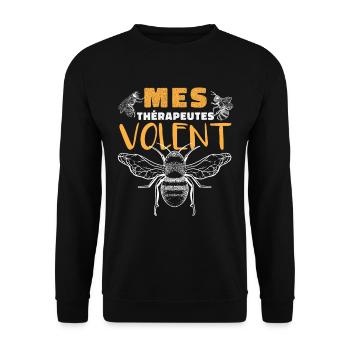 Apiculture Humour - Sweat-shirt Unisexe - noir - Devant - Alina (178cm) & Michal (187cm)