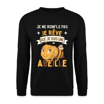 Je Suis Un Abeille - Sweat-shirt Unisexe - noir - Devant - Alina (178cm) & Michal (187cm)