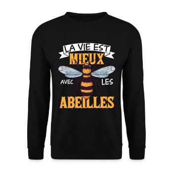 Apiculture Apicultrice Apiculteur - Sweat-shirt Unisexe - noir - Devant - Alina (178cm) & Michal (187cm)