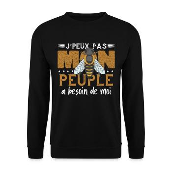 Abeilles Humour Apiculture - Sweat-shirt Unisexe - noir - Devant - Alina (178cm) & Michal (187cm)