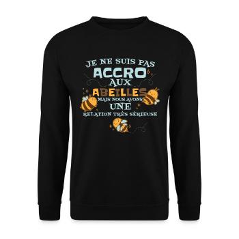 Apicultrice Femme Abeille - Sweat-shirt Unisexe - noir - Devant - Alina (178cm) & Michal (187cm)
