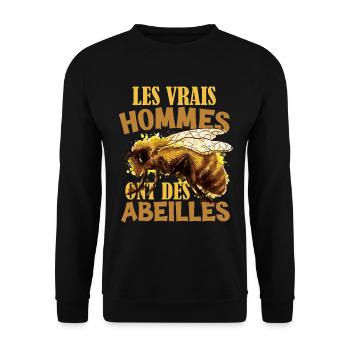 Homme Abeilles Apiculteur - Sweat-shirt Unisexe - noir - Devant - Alina (178cm) & Michal (187cm)