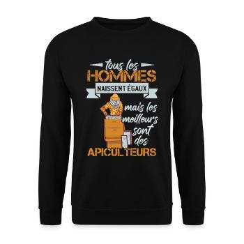 Apiculteurs Abeille Apicultrice - Sweat-shirt Unisexe - noir - Devant - Alina (178cm) & Michal (187cm)