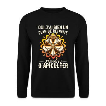 Retraite Apiculter Apiculteur - Sweat-shirt Unisexe - noir - Devant - Alina (178cm) & Michal (187cm)
