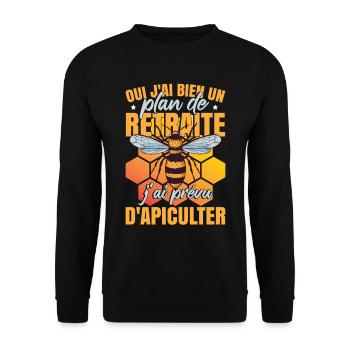 Retraite Apiculter - Sweat-shirt Unisexe - noir - Devant - Alina (178cm) & Michal (187cm)