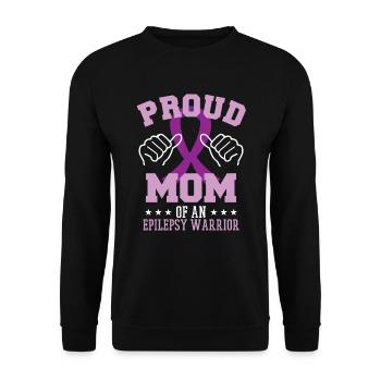 Mom Of An Epilepsy Warrior - Unisex Sweatshirt - black - Front - Alina (178cm) & Michal (187cm)