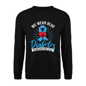 Diabetes Warrior Support Diabetes Awareness - Unisex Sweatshirt - black - Front - Alina (178cm) & Michal (187cm)