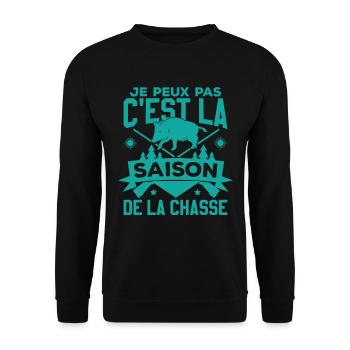 C'est La Saison De La Chasse - Sweat-shirt Unisexe - noir - Devant - Alina (178cm) & Michal (187cm)