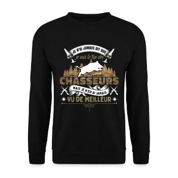 Chasseur Cadeau Chasse Humour Homme Chasseur - Sweat-shirt Unisexe - noir - Devant - Alina (178cm) & Michal (187cm)