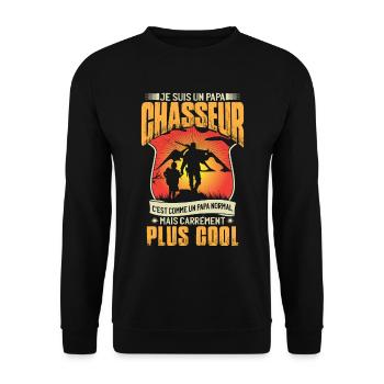 Papa Chasseur - Sweat-shirt Unisexe - noir - Devant - Alina (178cm) & Michal (187cm)