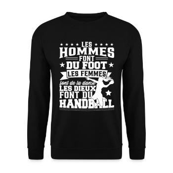 Handballeuse Humour Handball - Sweat-shirt Unisexe - noir - Devant - Alina (178cm) & Michal (187cm)