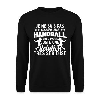Drôle Handball Cadeau - Sweat-shirt Unisexe - noir - Devant - Alina (178cm) & Michal (187cm)