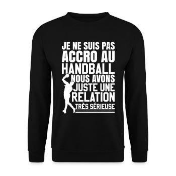 Handball Drole Handballeur - Sweat-shirt Unisexe - noir - Devant - Alina (178cm) & Michal (187cm)