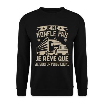 Je Suis Un Poids Lourd Camion - Sweat-shirt Unisexe - noir - Devant - Alina (178cm) & Michal (187cm)