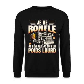 Je Suis Un Poids Lourd - Sweat-shirt Unisexe - noir - Devant - Alina (178cm) & Michal (187cm)