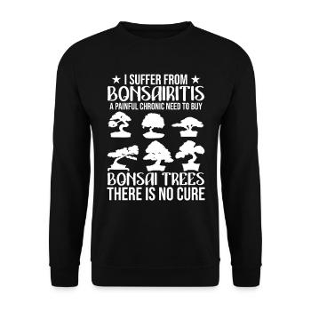Bonsai Tree Funny - Unisex Sweatshirt - black - Front - Alina (178cm) & Michal (187cm)