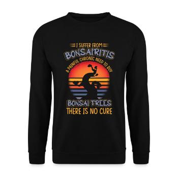 Drôle d’humour Bonsaï Tree - Sweat-shirt Unisexe - noir - Devant - Alina (178cm) & Michal (187cm)