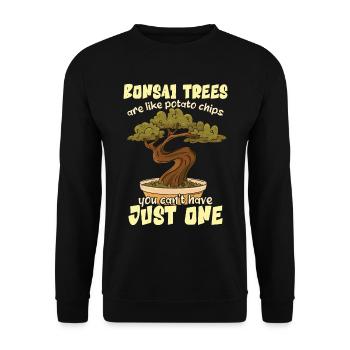 Funny Bonsai Tree - Unisex Sweatshirt - black - Front - Alina (178cm) & Michal (187cm)
