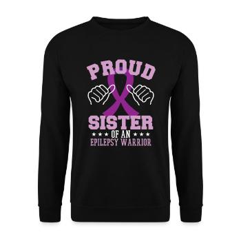 Proud Sister Of An Epilepsy Warrior - Unisex Sweatshirt - black - Front - Alina (178cm) & Michal (187cm)