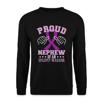 Proud Nephew Of An Epilepsy Warrior - Unisex Sweatshirt - black - Front - Alina (178cm) & Michal (187cm)