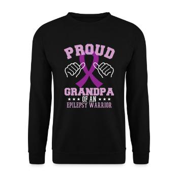 Proud Grandpa Of An Epilepsy Warrior - Unisex Sweatshirt - black - Front - Alina (178cm) & Michal (187cm)