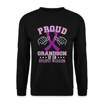 Proud Grandson Of An Epilepsy Warrior - Unisex Sweatshirt - black - Front - Alina (178cm) & Michal (187cm)
