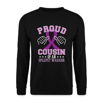 Proud Cousin Of An Epilepsy Warrior - Unisex Sweatshirt - black - Front - Alina (178cm) & Michal (187cm)