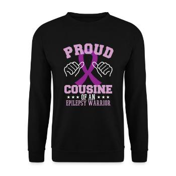 Proud Cousine Of An Epilepsy Warrior - Unisex Sweatshirt - black - Front - Alina (178cm) & Michal (187cm)