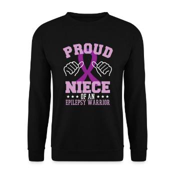 Proud Niece Of An Epilepsy Warrior - Unisex Sweatshirt - black - Front - Alina (178cm) & Michal (187cm)