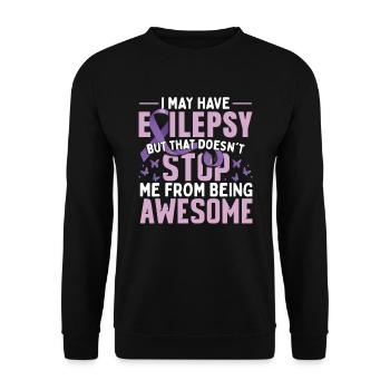Ich kann Epilepsie haben - Unisex Pullover - Schwarz - Vorne - Alina (178cm) & Michal (187cm)