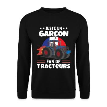 Fan De Tracteurs | Enfant | Tracteur - Sweat-shirt Unisexe - noir - Devant - Alina (178cm) & Michal (187cm)