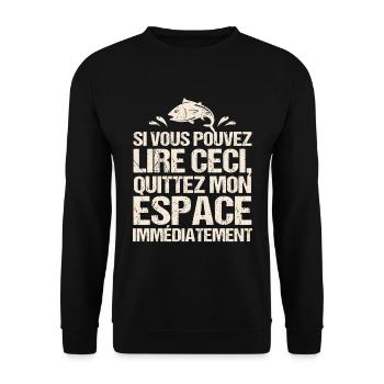 Pêche Humour - Sweat-shirt Unisexe - noir - Devant - Alina (178cm) & Michal (187cm)