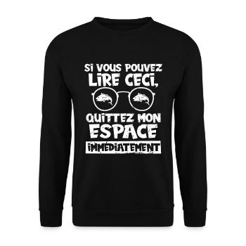 Drôle De Pêcheur Humour Pêche - Sweat-shirt Unisexe - noir - Devant - Alina (178cm) & Michal (187cm)