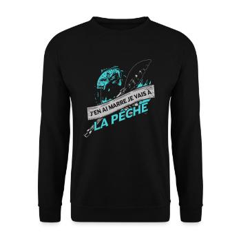 Je Vais À La Pêche - Sweat-shirt Unisexe - noir - Devant - Alina (178cm) & Michal (187cm)