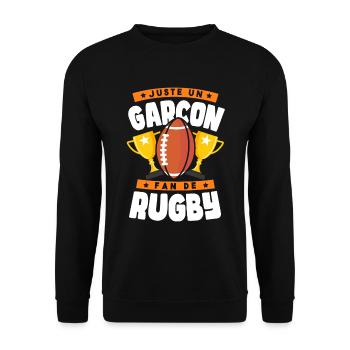 Juste Un Garçon Fan De Rugby - Sweat-shirt Unisexe - noir - Devant - Alina (178cm) & Michal (187cm)