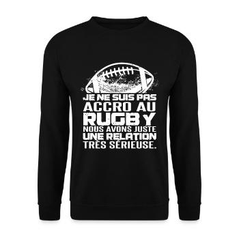 Maillot Rugby Rugbyman - Sweat-shirt Unisexe - noir - Devant - Alina (178cm) & Michal (187cm)