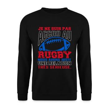 Coach Rugby Rugbyman Humour - Sweat-shirt Unisexe - noir - Devant - Alina (178cm) & Michal (187cm)