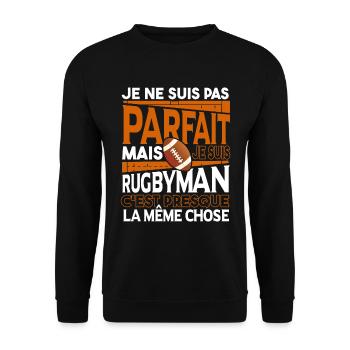 Je Suis Rugbyman - Sweat-shirt Unisexe - noir - Devant - Alina (178cm) & Michal (187cm)