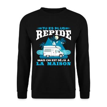 Camping-Car Cadeau - Sweat-shirt Unisexe - noir - Devant - Alina (178cm) & Michal (187cm)